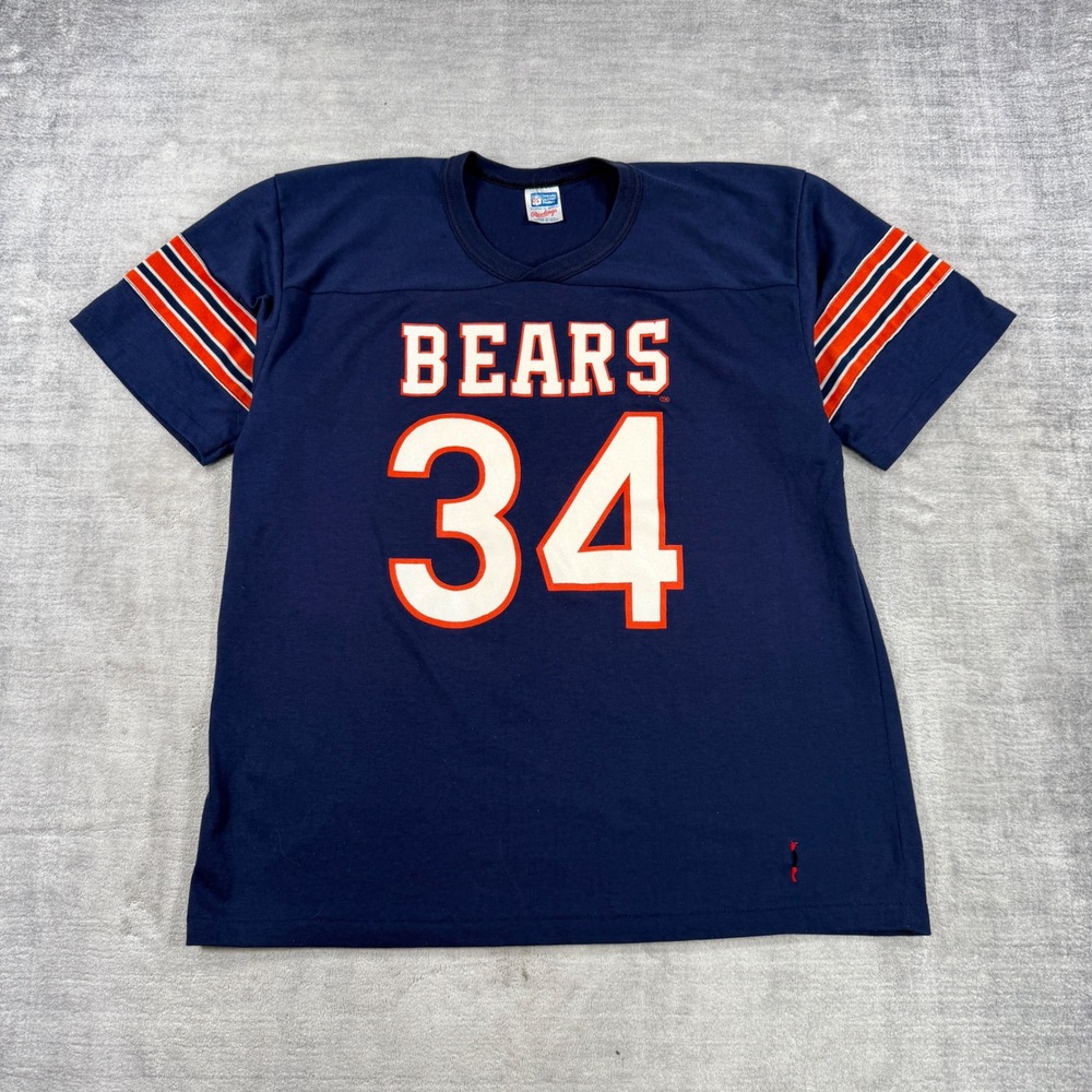 Chicago Bears Shirt Mens XL Blue Vintage 1980s Jersey Walter Payton 34 NFL